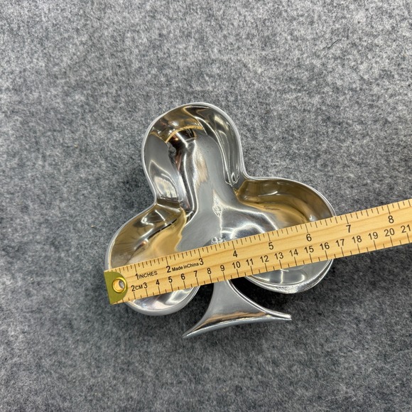 Vintage Metal Club‎ Shaped Card Theme Snack Plate Tray Silver Color Party Poker - Picture 7 of 8